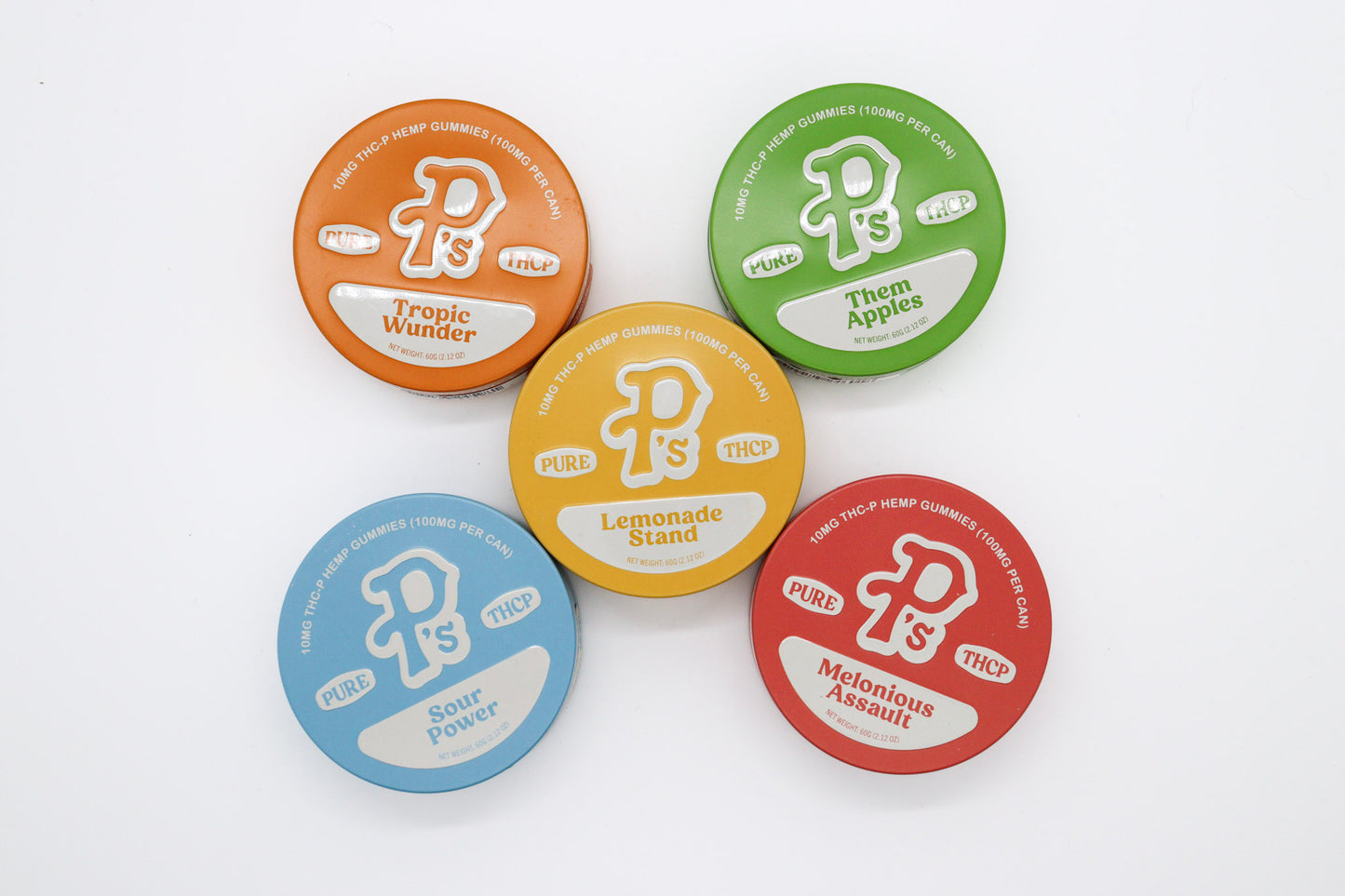 Pure P's THCP Gummies 100mg Can 10mg Per Gummy